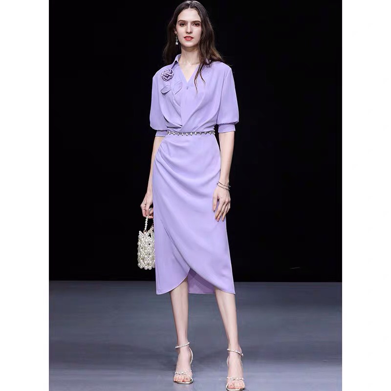 ĐẦM TIỆC KẾT HOA NỔI KÈM BELT